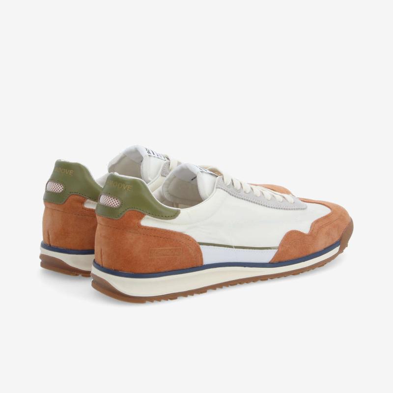 CAMDEN SNEAKER M - NYLON/SUEDE/NAP - BLANC CASSÉ/MARRON/VERT